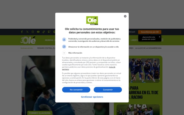 Screenshot of ole.com.ar