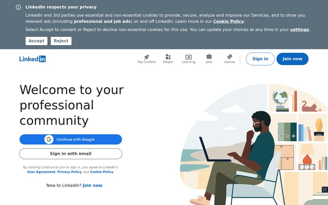 Screenshot of linkedin.com