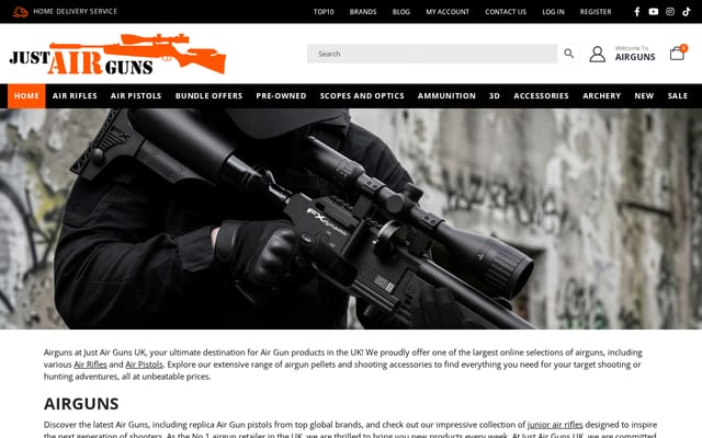 Screenshot of justairguns.co.uk