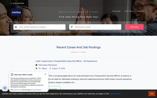 Screenshot of jobilize.com