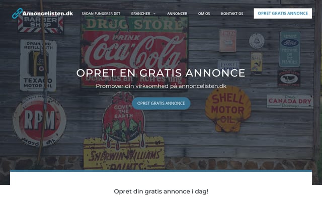 Screenshot of annoncelisten.dk