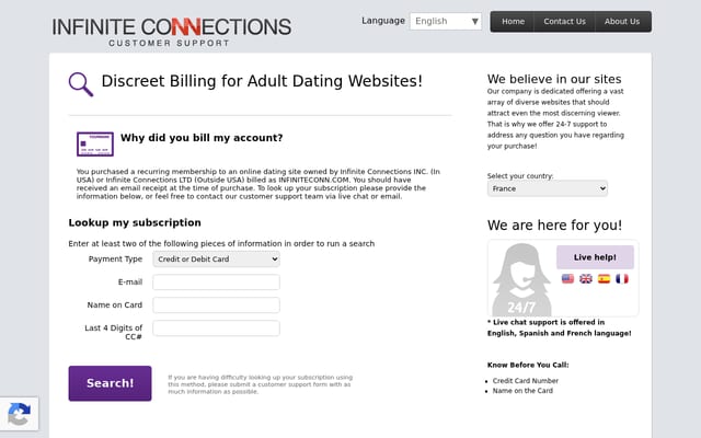 Screenshot of infiniteconn.com