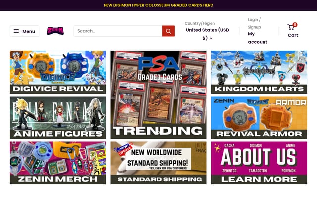 Screenshot of zenintcg.com