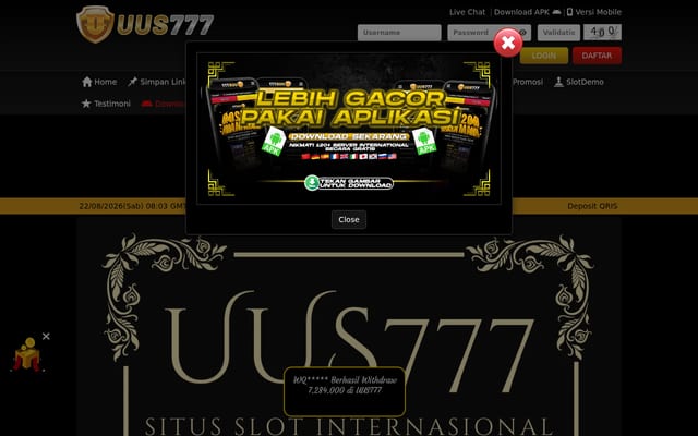 Screenshot of uus777.com