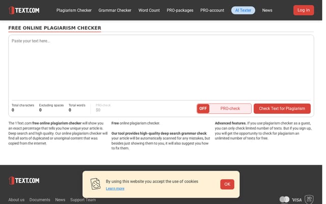 Screenshot of 1text.com