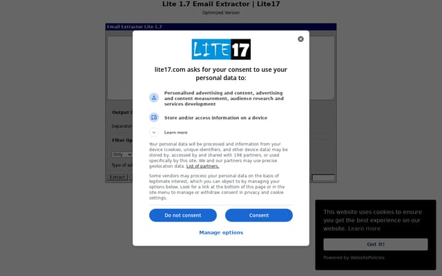 Screenshot of lite17.com