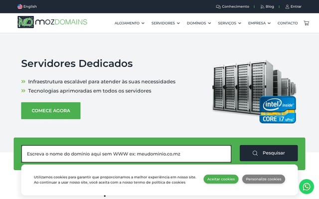 Screenshot of mozdomains.co.mz