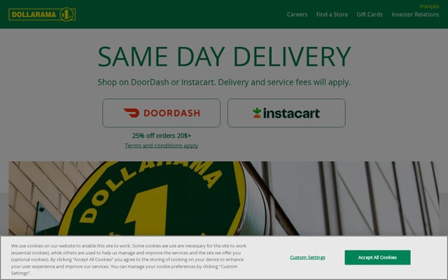 Screenshot of dollarama.com