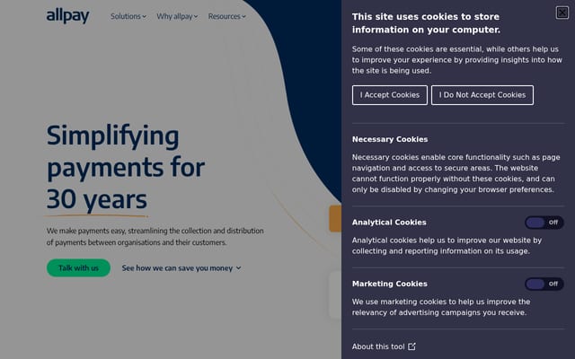 Screenshot of allpay.net