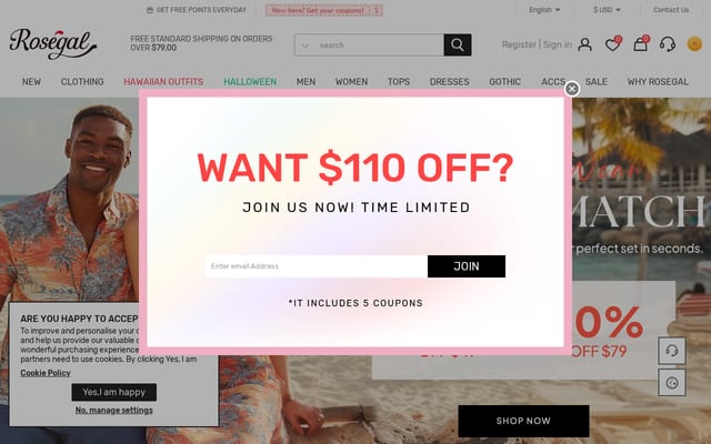 Screenshot of rosegal.com