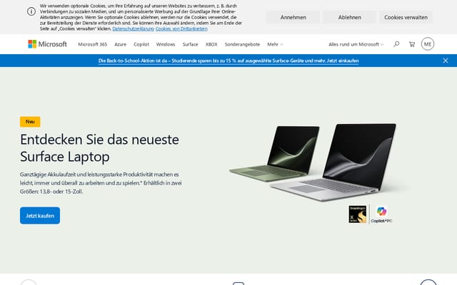 Screenshot of microsoft.com