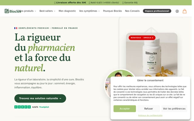 Screenshot of biocles.fr