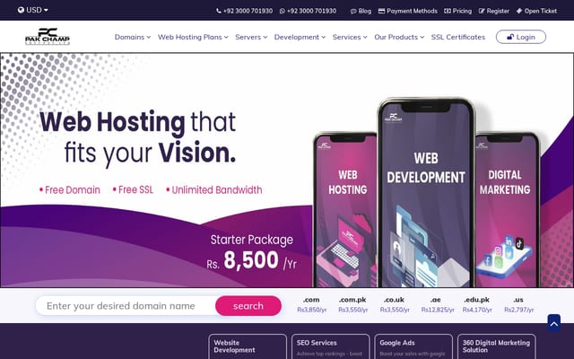 Screenshot of pakchamp.com
