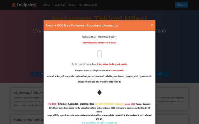 Screenshot of takipcimx.com