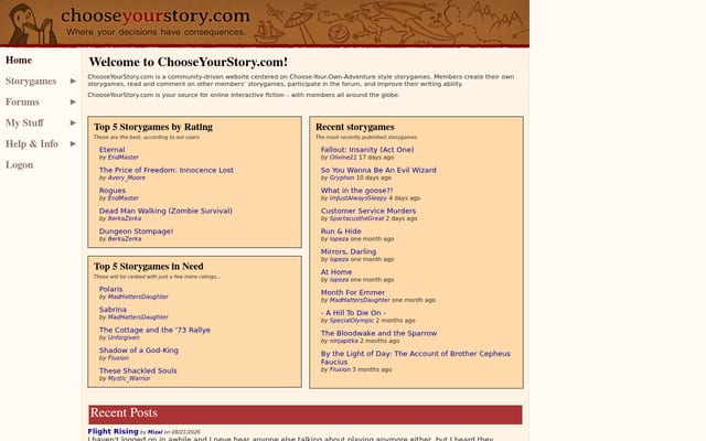 Screenshot of chooseyourstory.com