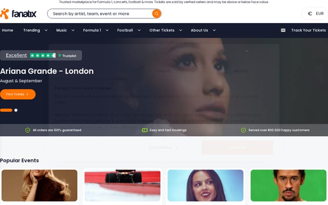 Screenshot of fanatix.com