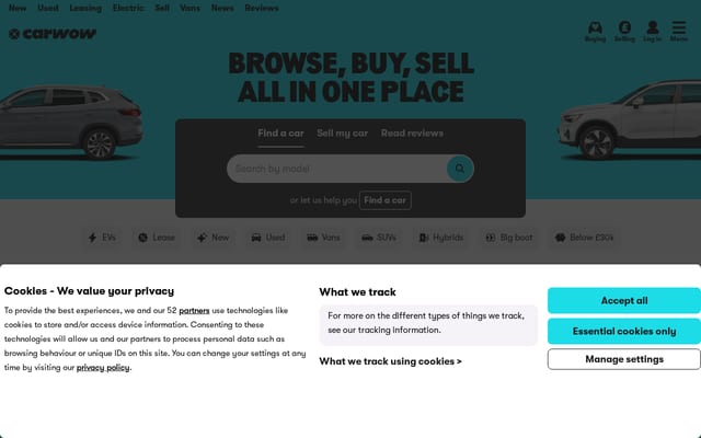 Screenshot of carwow.co.uk