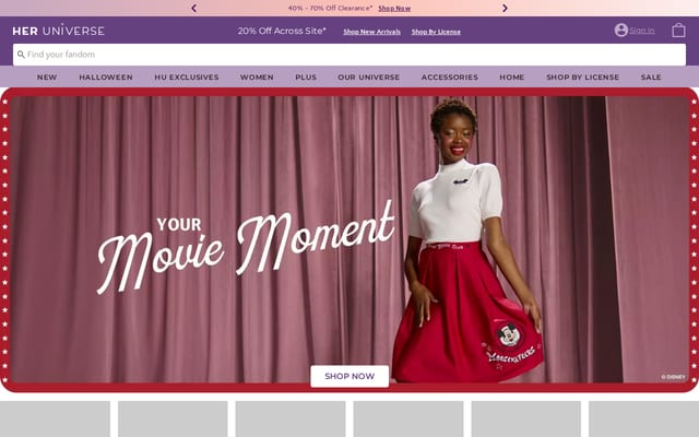Screenshot of heruniverse.com