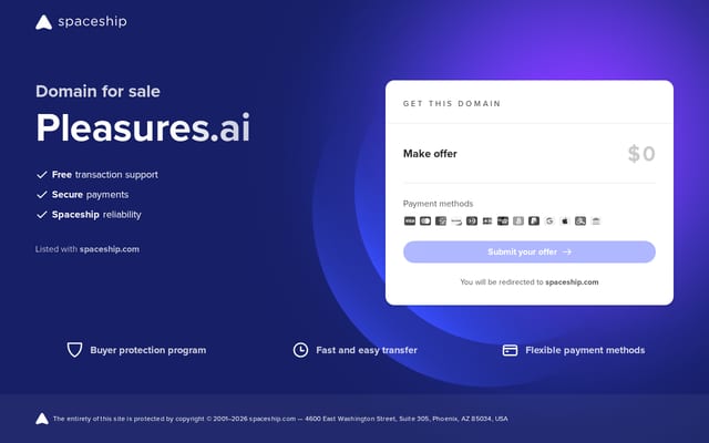 Screenshot of pleasures.ai