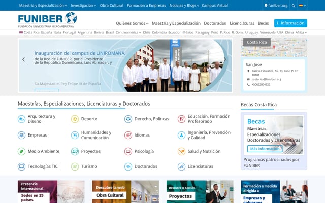 Screenshot of funiber.or.cr