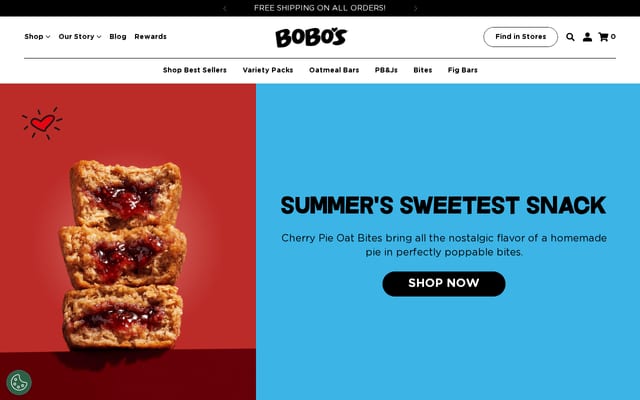 Screenshot of eatbobos.com