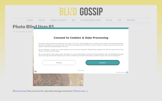 Screenshot of blindgossip.com