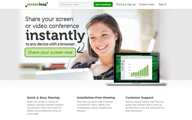 Screenshot of screenleap.com
