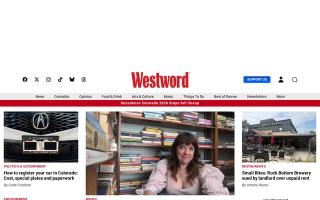 Screenshot of westword.com