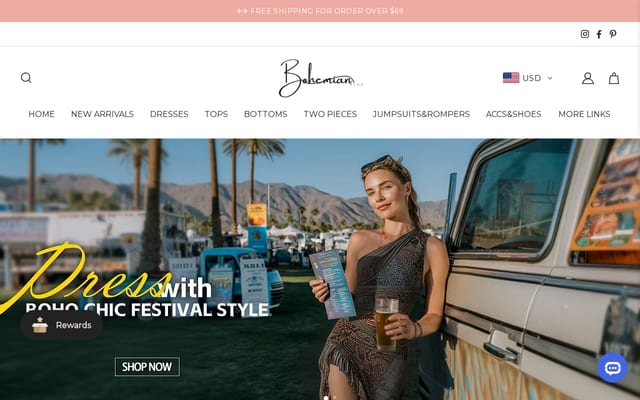 Screenshot of bohemianplus.com