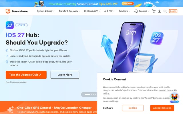 Screenshot of tenorshare.com