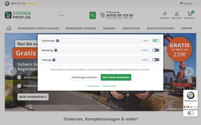 Screenshot of zisternenprofi.de
