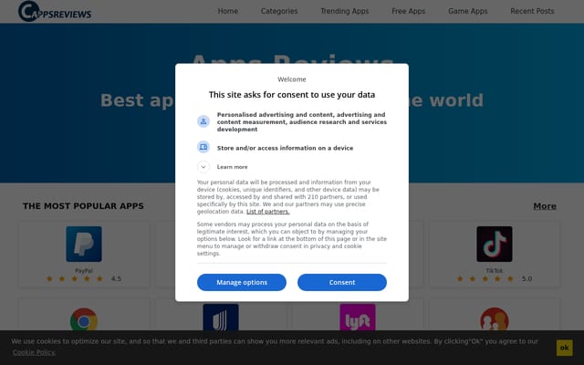Screenshot of checkappsreviews.com