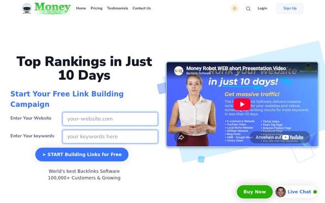 Screenshot of moneyrobot.com