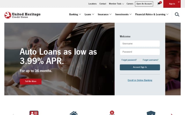 Screenshot of uhcu.org