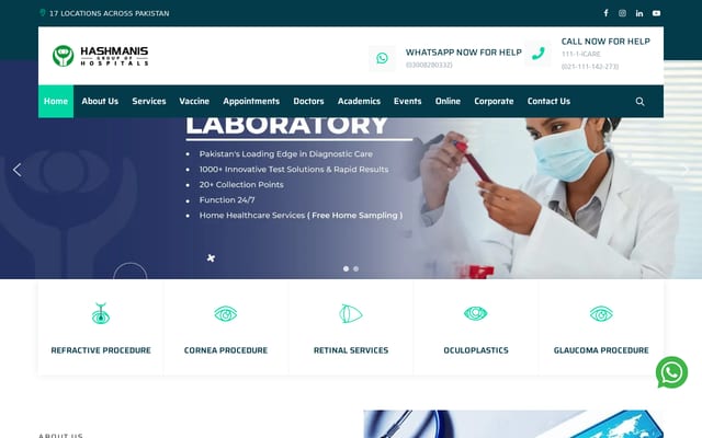 Screenshot of hashmanis.com.pk