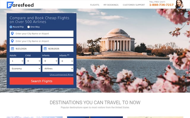 Screenshot of faresfeed.com