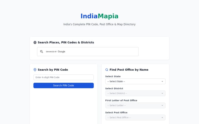 Screenshot of indiamapia.com