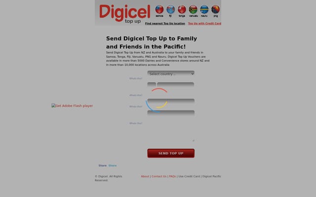 Screenshot of digicelrecharge.com