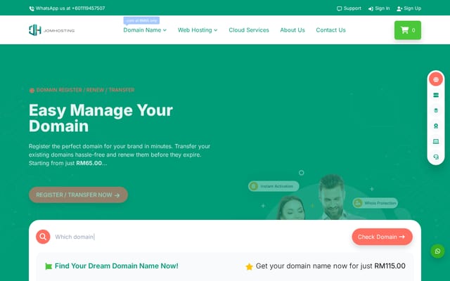 Screenshot of jomhosting.net