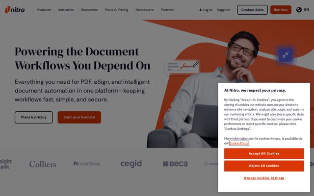 Screenshot of gonitro.com