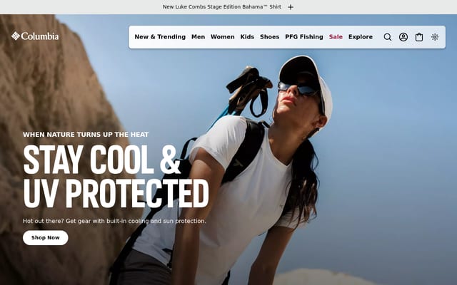 Screenshot of columbia.com