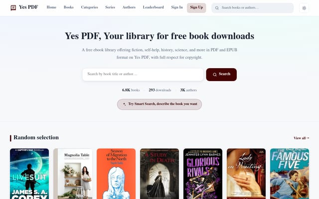 Screenshot of yes-pdf.com