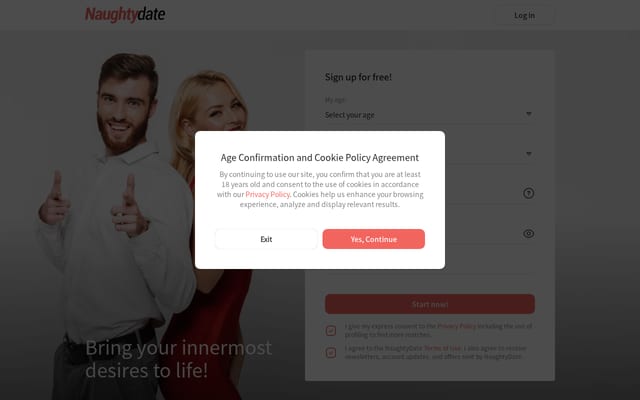 Screenshot of naughtydate.com