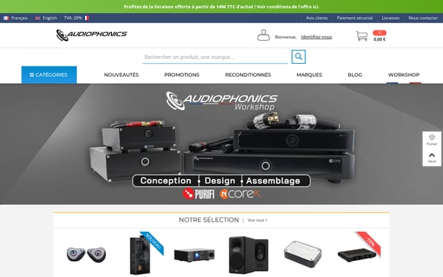 Screenshot of audiophonics.fr