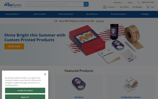 Screenshot of printrunner.com