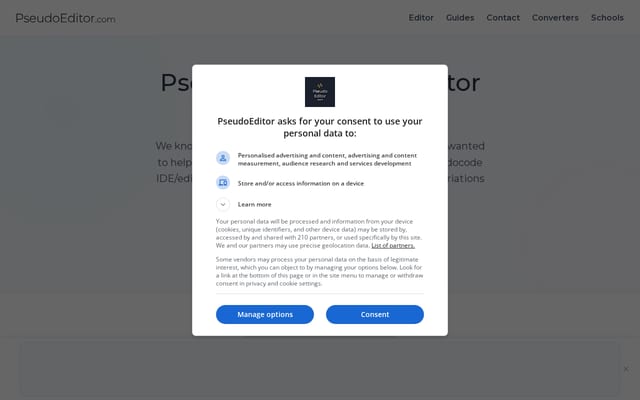 Screenshot of pseudoeditor.com