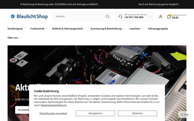 Screenshot of blaulichtshop.de