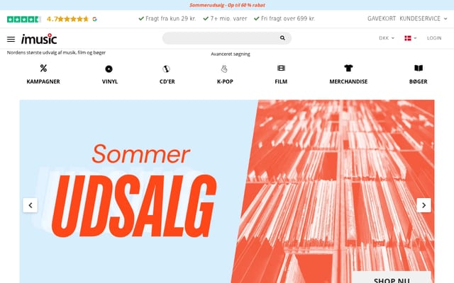 Screenshot of imusic.dk