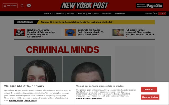 Screenshot of nypost.com