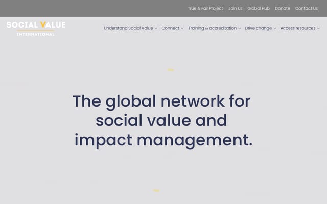 Screenshot of socialvalueint.org